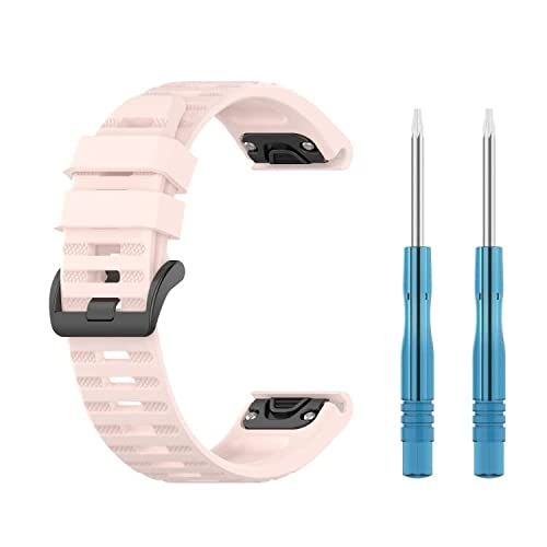Intercella siliconen bandje lichtroze - geschikt voor Garmin Fenix 5/5 Plus/6/7/7 Pro/Forerunner 935/945/Quatix 5/Approach S60/S62