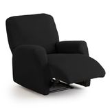 Maxifundas Elastische bankhoes voor relaxstoel, zwart, extra zacht, antislip en elastisch, model Inca