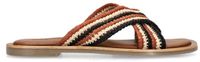 Sacha - Dames - Bruine gevlochten slippers - Maat 41