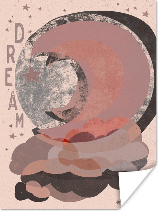 PosterMonkey Poster - Dream - Pastel - Moon - Design - 30x40 cm