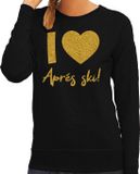Bellatio Decorations Apres ski sweater dames - I love Apres ski - zwart - glitter goud - wintersport XS