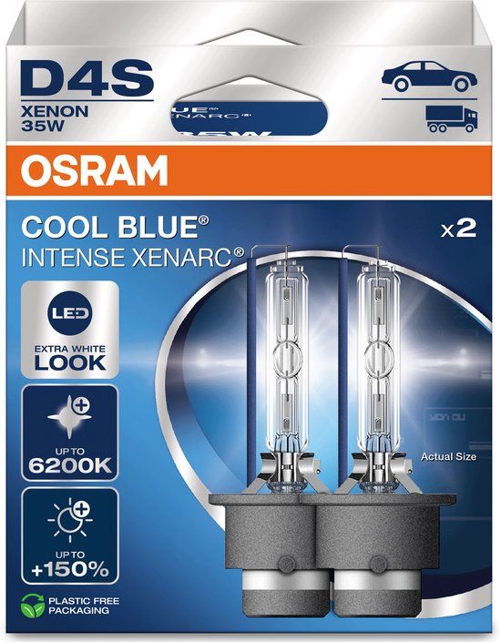 Osram Cool Blue Intense Xenon Lamp D4S 6200K 150% Meer Licht