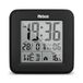 MEBUS digitaler Funk-Wecker mit Thermometer, Beleuchtung und Kalender, kompakt & stabil/Farbe: Schwarz/Modell: 25595