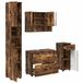 vidaXL Meuble de salle de bain 4 pièces Chêne fumé Bois composite et Métal