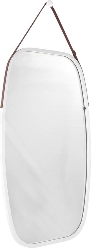 Present Time Idyllic Large Mirror - White - Bamboo - 43cm