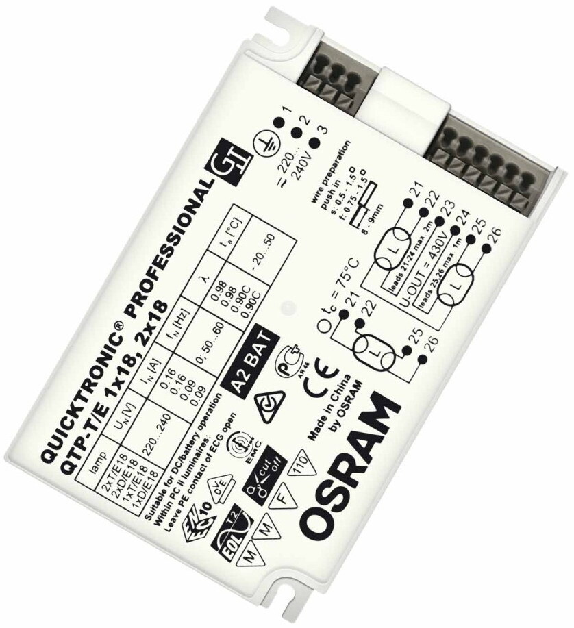 Osram Quicktronic Professional QTP-T/E 1X18 2X18