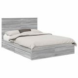 vidaXL - Opbergbed - Grijs - Sonoma - 150 x 200 cm - Bewerkt hout