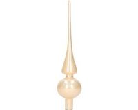 Decoris Kerst piek - champagne - 26 cm - glas - glans