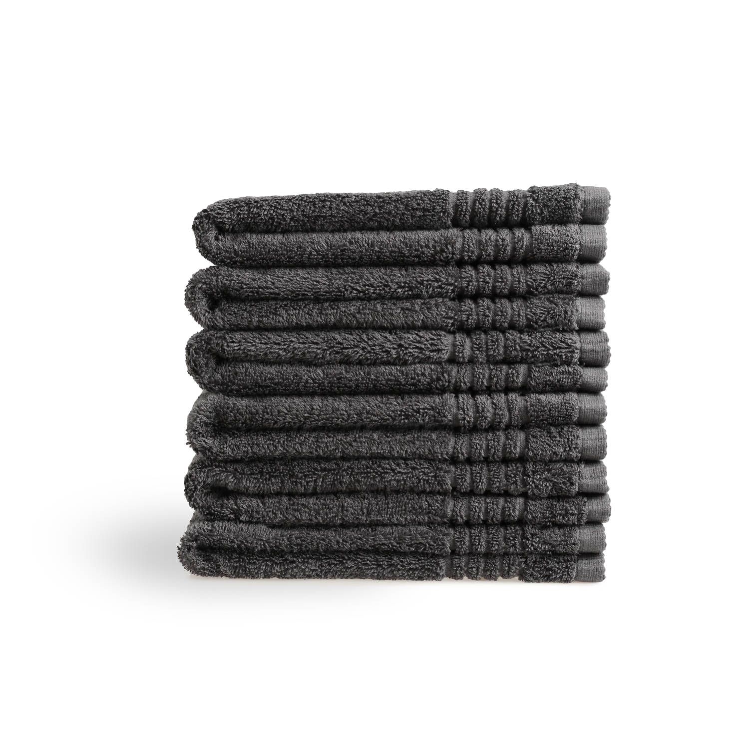 SeaShell supreme gastendoek - 650 gram/m2 - 100% egyptisch katoen - anthracite - 6 stuks - 30x50cm