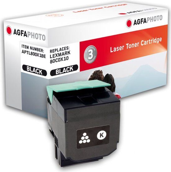 AgfaPhoto - Zwart - compatibel - tonercartridge (alternatief voor: Lexmark 800X1, Lexmark 80C0X10) - voor Lexmark CX510de, CX510de SPR Columbia, CX510dhe, CX510dthe