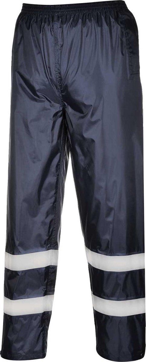 Portwest Regenbroek Iona Donker blauw met reflecterende striping Maat S