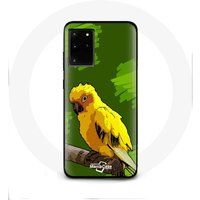 Maniacase Etui voor Samsung Galaxy S11 Plus parkiet vogels geel groene achtergrond