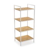 Versa Badkamerschappen White Metaal PVC Bamboe (32,5 x 95 x 39 cm)