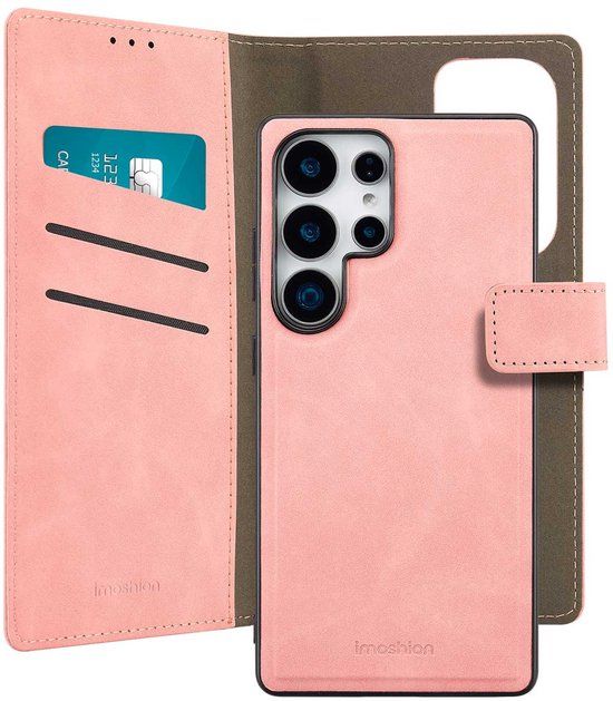 imoshion Hoesje - Geschikt voor Samsung Galaxy S25 Ultra - Uitneembare 2-in-1 Luxe Bookcase - Roze