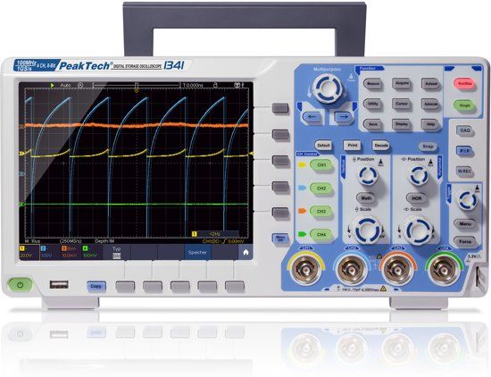Peaktech 1341 - Digitale Opslag Oscilloscoop - 100 MHz/ 4 CH, 1 GS/s