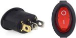 AMiO Interrupteur encastrable 12/230V Bouton-poussoir - Marche/Arrêt avec LED (2 positions) Rouge