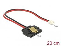 Delock Cable Power 2 pin female > 1 x SATA 15 pin receptacle (5 V) metal clip 20 cm