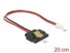 Delock Cable Power 2 pin female > 1 x SATA 15 pin receptacle (5 V) metal clip 20 cm