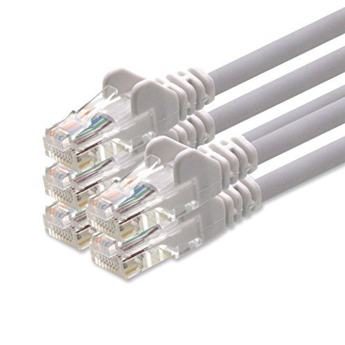 1aTTack CAT5 UTP netwerkpatchkabel met 2x RJ45-connectoren, set van 5, wit, 2 m