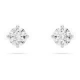 Swarovski Attract Oorknopjes, Ronde slijpvorm, Wit, Rodium toplaag