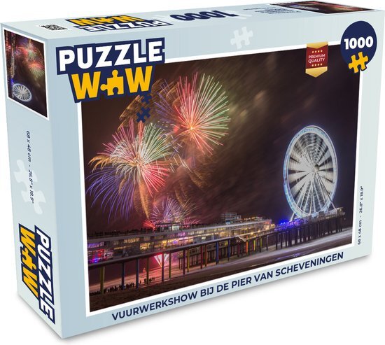 MuchoWow Puzzel Vuurwerkshow bij de Pier van Scheveningen - Legpuzzel - Puzzel 1000 stukjes volwassenen