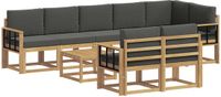 vidaXL - Buiten - bank - set - 9 - st - Wit - en - antracietkleurig - Polyester