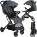 tectake® Poussette canne Landau Finn - Poussette canne légère - Pliable et avec capote pliable - Protection solaire - Charge max 15kg - Anthracite