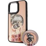 BOTER Coque MagSafe pour Xiaomi Redmi A2 / A1, MagPopsocket Photo Girl, Multicolore