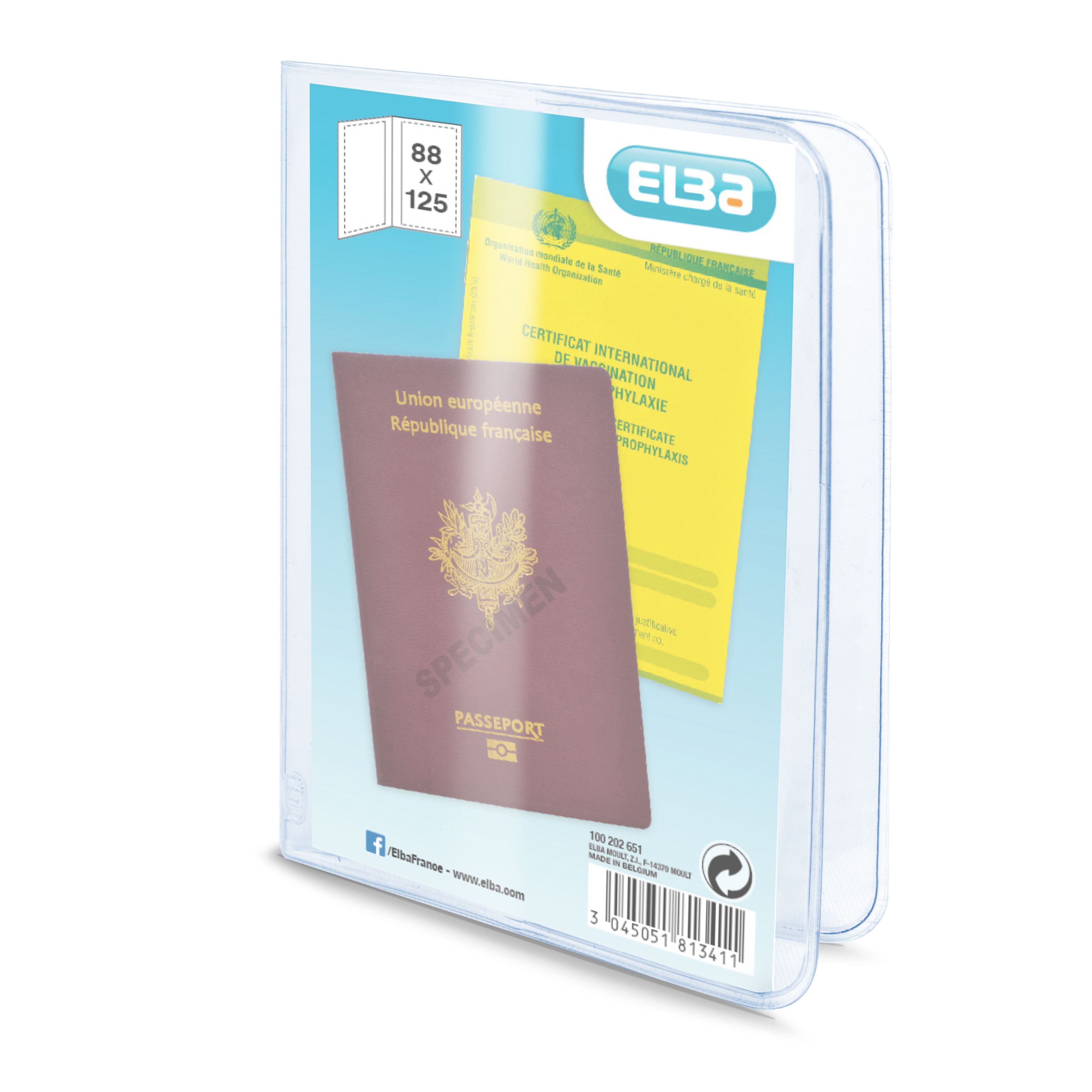 ELBA Transparante Paspoorthoes PVC 130 x 95 mm