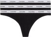 Calvin Klein Thong 3pk Dames Strings - Zwart - Maat S