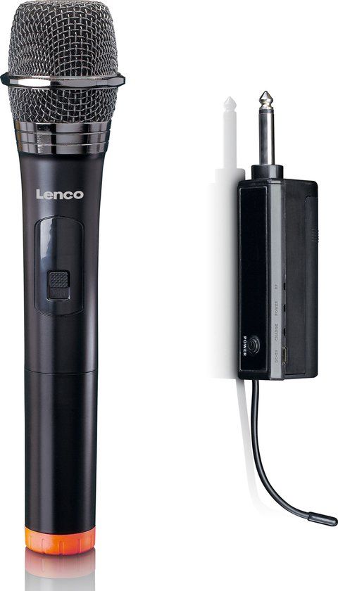Lenco MCW-011BK Draadloze Microfoon - Zwart