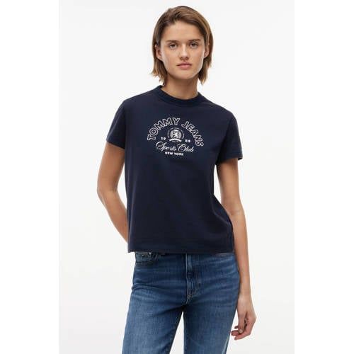 Tommy Jeans T-shirt met print - marineblauw