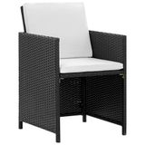 vidaXL 13-delige Tuinset met Kussens Poly Rattan Zwart