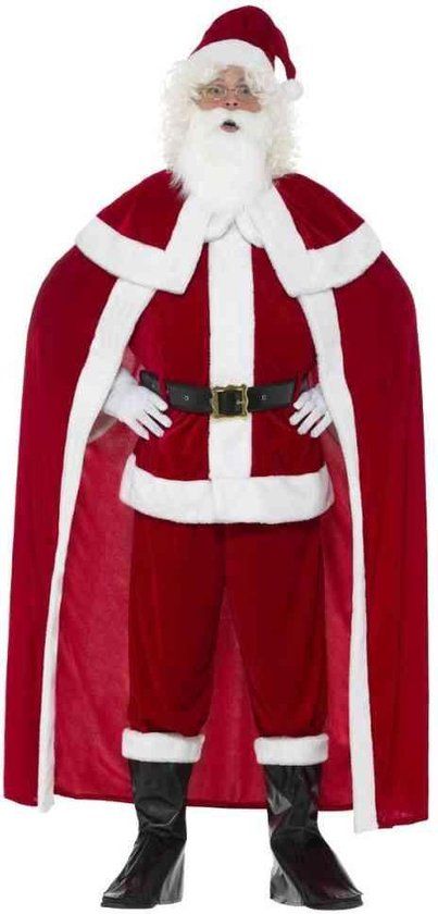 Kerstman Kostuum Deluxe Volwassenen - Maat M - Rood/Zalm/Multikleur - Polyester
