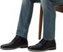 Manfield - Heren - Zwarte leren veterboots - Maat 43