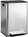 Poubelle à deux compartiments - Poubelle pour la cuisine - 2 x 30 litres - Avec pédale - Fermeture douce du couvercle - Acier inoxydable - 47,5 x 37,5 x 67 cm - Argent