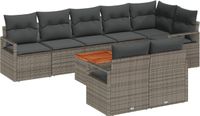 vidaXL Banc de jardin 9 pièces gris polyrotin