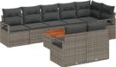 vidaXL Banc de jardin 9 pièces gris polyrotin