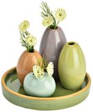 Atmosphera Bloemenvaas Set - Multi Pastel - 15 x 10 cm - Aardewerk