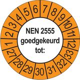 Merkloos / Sans marque Ricard Keuringsstickers NEN 2555 Goedgekeurd tot 2027 | 50 stuks, Ø 35 mm | Buiten Oranje