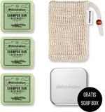 Störtebekker® Premium Doucheset Hair - Vaste shampoo (100 g x3), sisalzakje + GRATIS aluminium zeepdoosje
