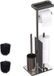 Merkloos Relaxdays Toiletbutler RVS met plankje en reserverolhouder, staand, 75 cm, zilver/zwart