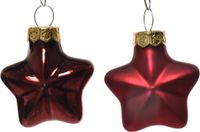 Decoris Ster Glas Glans-Mat Ossenbloed 2x4.5x4cm