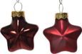 Decoris Ster Glas Glans-Mat Ossenbloed 2x4.5x4cm