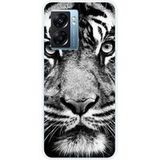 Oppo Bedrukt siliconen hoesje compatibel met Oppo A77 5G, Oppo A57 4G, Oppo A57 5G Tigre blanc et noir