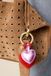 Sissy-Boy Rode bag charm met hartjes