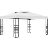 vidaXL Tuinprieel - 4x3x2,7 m - Gepoedercoat Staal - Wit