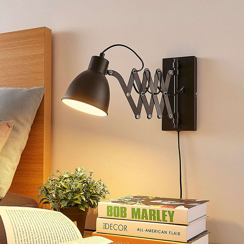 Lindby IndustriÃ«le wandlamp zwart harmonica - Merle