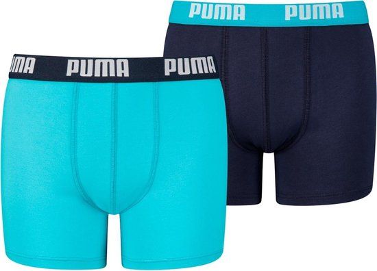 PUMA Jongens Basic Boxershort - Maat 134/140 - Blauw - 2 stuks