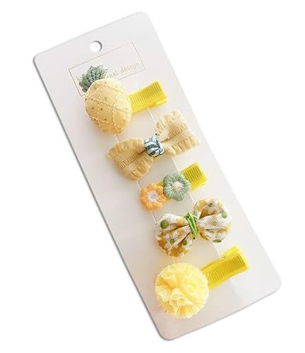 Haarklemmen - 5-delige set voor meisjes - Babyhaaraccessoires - Kleurrijk - Geel